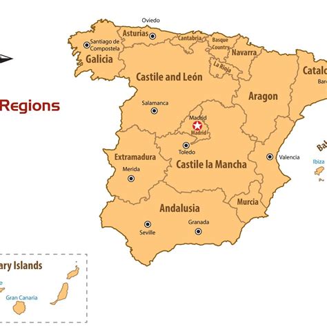 Map Of Regions Of Spain Routes Map