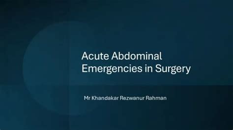 Surgical Teaching Acute Abdominal Emergencies Content Medall
