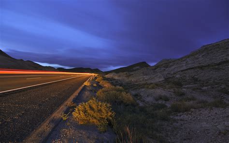 Desert Highway Lights A Photo On Flickriver