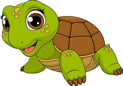 Best Cute Cartoon Turtles Walking Illustrations Royalty
