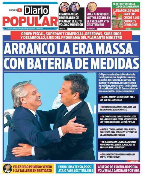 periódico diario popular argentina periódicos de argentina edición de jueves 4 de agosto de