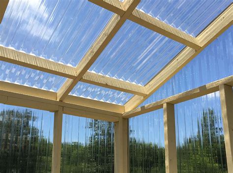 Tuftex Polycarb Greenhouse Example Clear Roof Panels Wooden