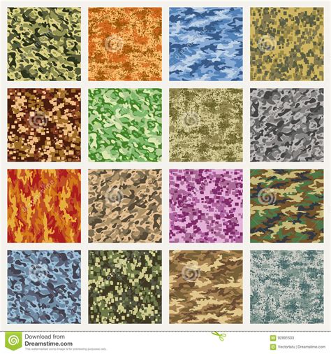 Military And Marine Uniform Camouflage Patterns Stock