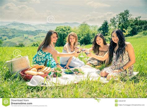 Women At Picnic Stock Image Image Of Girlfriends Park 54545191