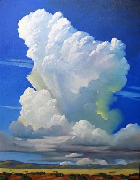 Original William Hawkins Landscape Painting Desert Clouds Thunder