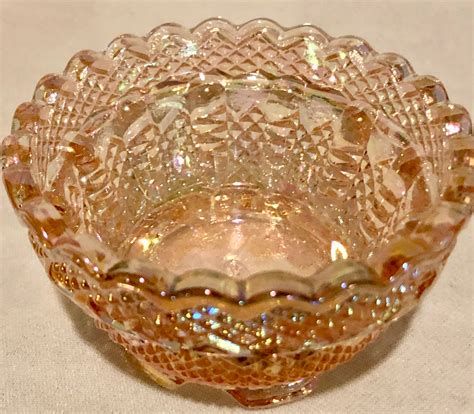Fenton Vintage Iridescent Pink Glass Bowl Ring Dish