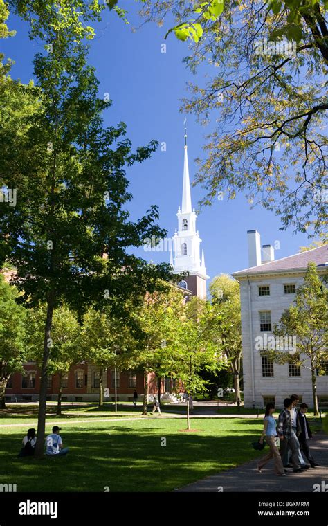 Harvard University Campus Cambridge Massachusetts Usa Stock Photo