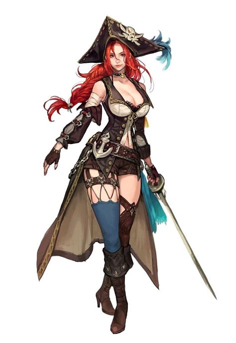 Female Human Pirate Rogue Swashbuckler Pathfinder Pfrpg Dnd Dandd 35