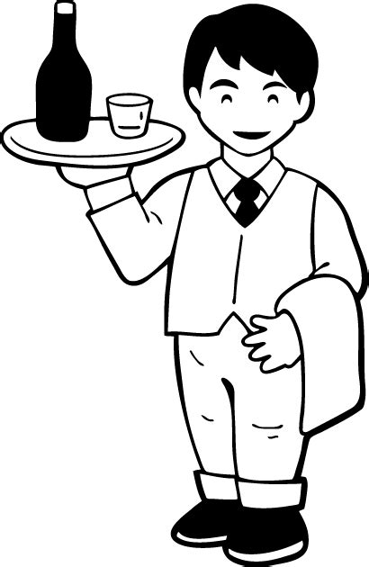 Waiter Coloring Page At Getcolorings Com Free Printable Colorings