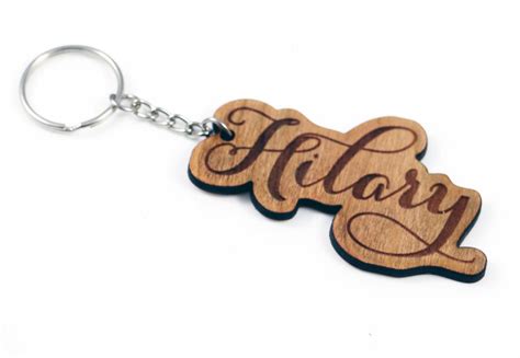 Personalized Wood Keychain Custom Name Key Ring