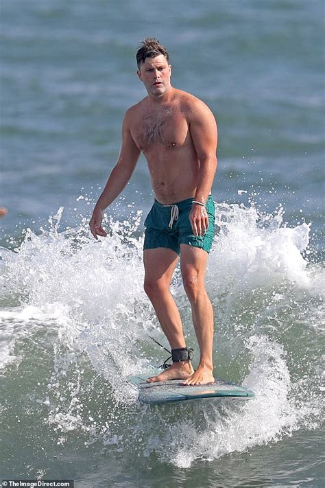 Scarlett Johanssons Fiance Colin Jost Shows Off His Physique As He Enjoys Shirtless Surfing