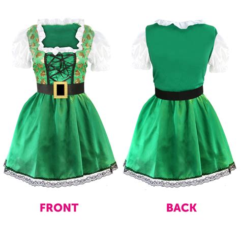 Ladies Irish Dress St Patricks Leprechaun Fancy Dress Costume Womens