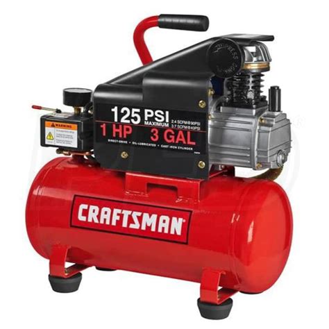 Craftsman 1 Hp 3 Gallon Horizontal Air Compressor With Hose And