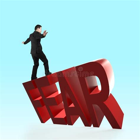 3d Man Fear Of Success Concept Stock Illustration Illustration Of