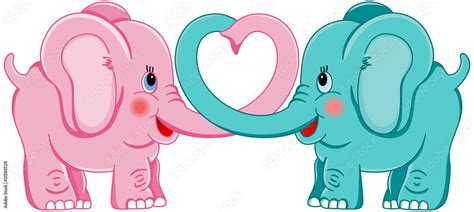 Elephants In Love Stock Vektorgrafik Adobe Stock