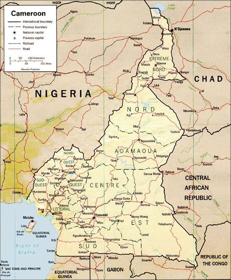 Cameroon Map The Map Of Cameroon Middle Africa Africa