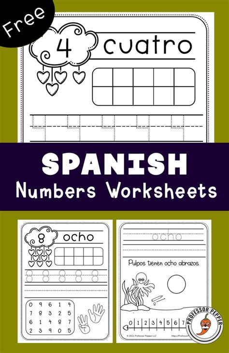 Free Spanish Numbers Practice Worksheets Number Formation And More In Spanish Numbers