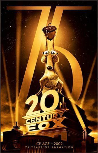 20th Century Fox 75th Anniversary Poster Scrat Ice Age Anniversary