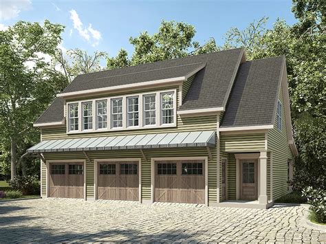 The main level of this shingle style garage apartment gives you parking for 3 cars behind 9'x8' doors. Carriage House Plans | Carriage House Plan with 3-Car ...