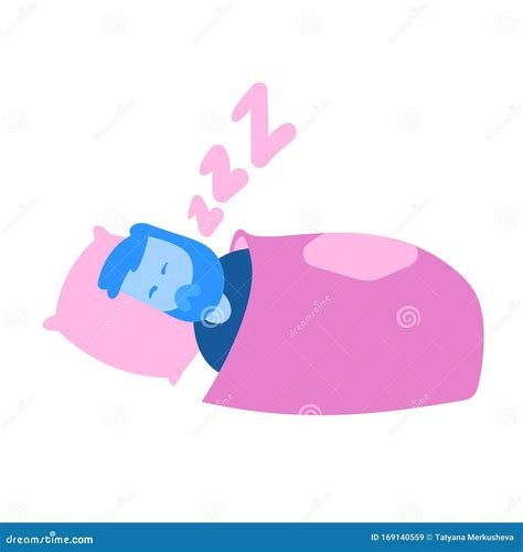 Cartoon Man Sleeping In A Bed Cartoon Design Icon Flat Vector