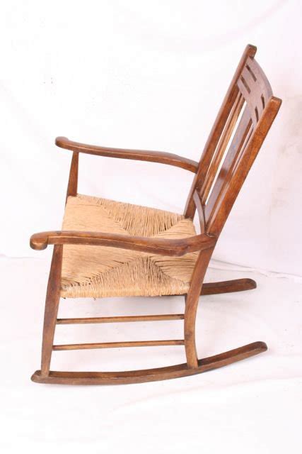 Arts And Crafts Rush Seat Rocking Chair Antiques Atlas