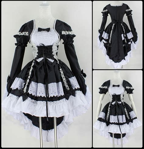 New Fashion Gothic Maid Cosplay Costume Anime Halloween Party Ball Gown