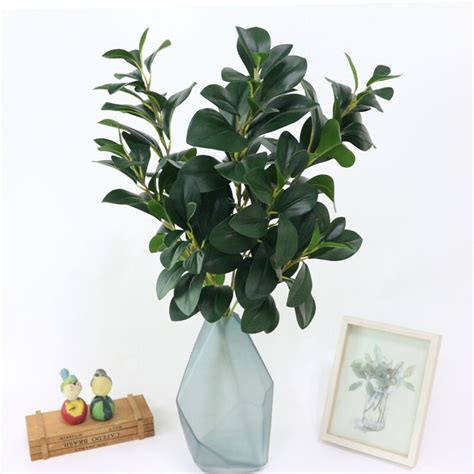 Decorative Flowers And Wreaths Jarown Artificial Real Touch Plant Leaf