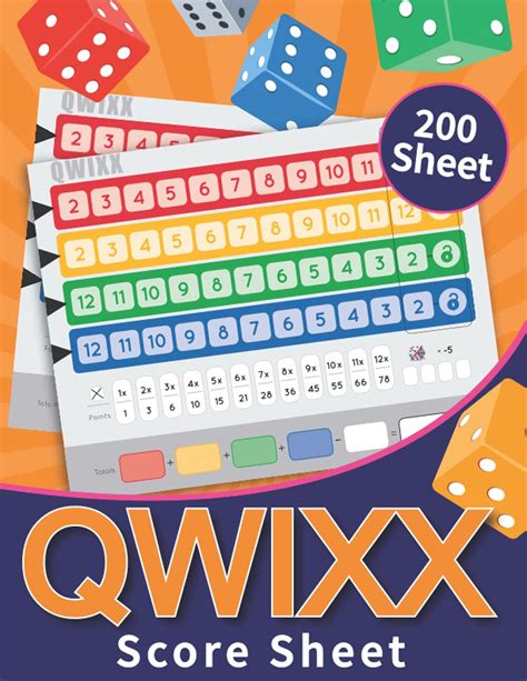 Buy Qwixx Score Sheet 200 Score Sheets For Qwixx Board Game Qwixx