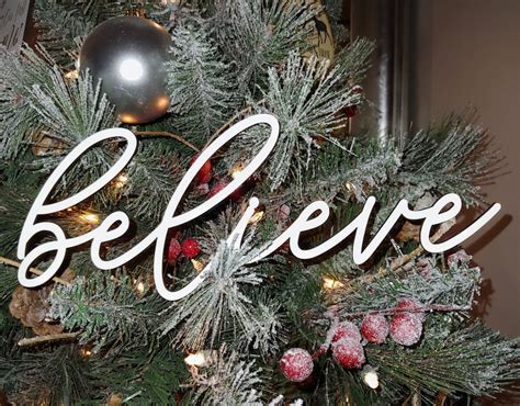 Believe Word Ornament Christmas Tree Word Ornament Laser Etsy