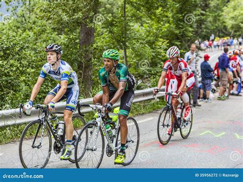 Cyclists Climbing Alpe D Huez Editorial Photography Image Of