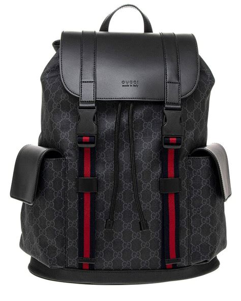 Gucci Gg Supreme Canvas And Leather Backpack In Black Lyst