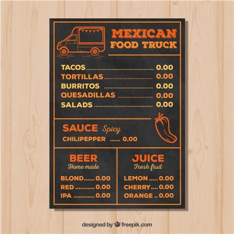 Alejandro's mexican restaurant is the best i've had in hawaii. Hand drawn mexican food truck menu | Stock Images Page ...