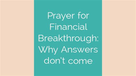 Prayer For Financial Breakthrough Augustine Nyongesa