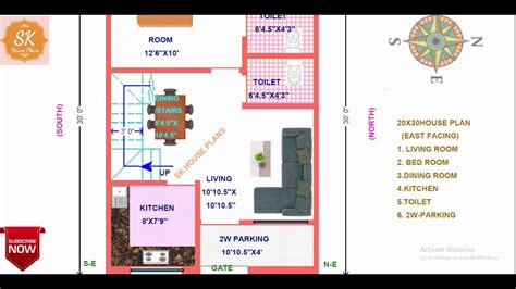 Vastu East Facing House Plan 20 X 30 600 Sqft 67 Sqyds 56 Sq