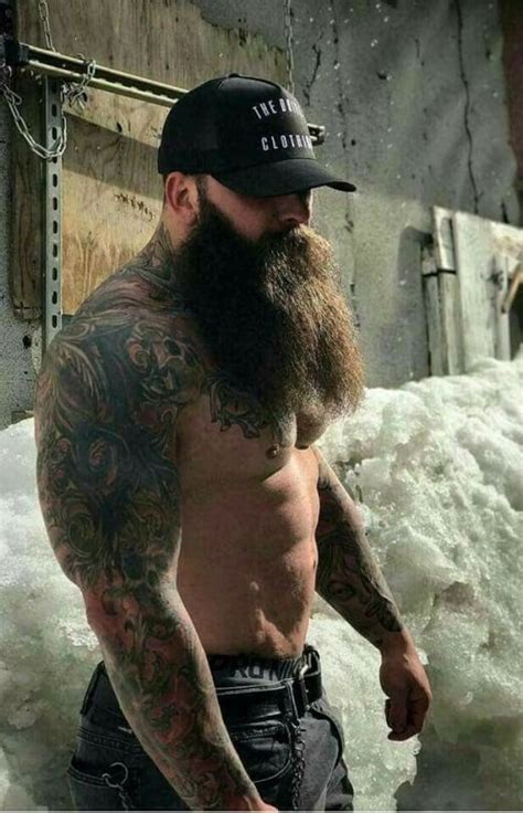 Full Thick Bushy Beard Fluffy Dark Beards Bearded Man Tattoos Tattooed Beard No Mustache