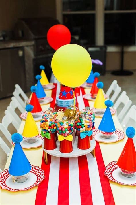 49 Splendid Party Table Decor Ideas For Sixteenth Birthday Circus Birthday