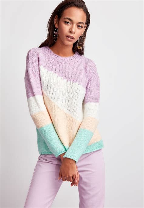 Buy Trendyol Multicolor Colorblock Sweater For Women In Mena Worldwide