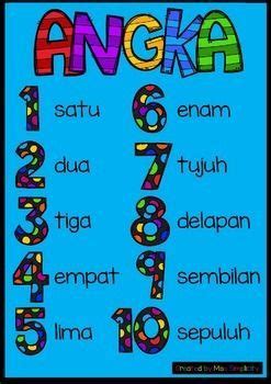 Calling malaysia from the united states explained Super simple ANGKA number poster chart in Indonesian ...