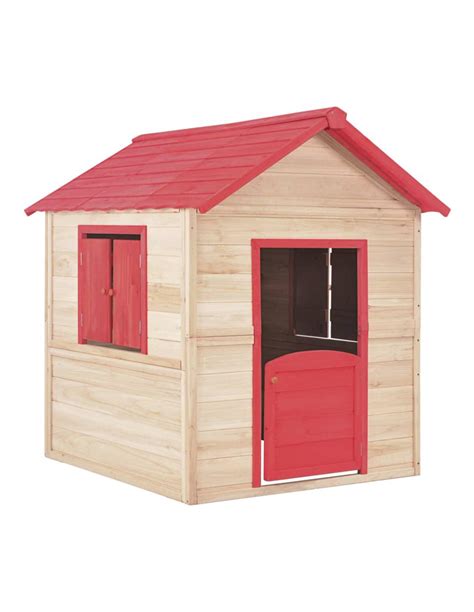 Maison De Jeux Pour Enfants En Sapin Rouge Maisonnette Ciel Terre