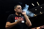 UFC star Nate Diaz lights up joint during open workout