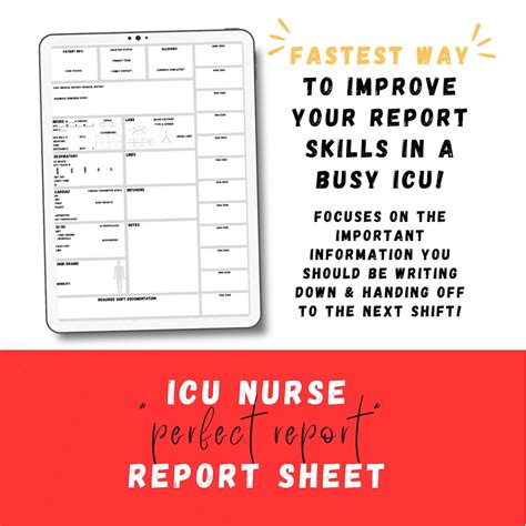 Best Icu Nurse Report Sheet For The Perfect Report Nursing Etsy