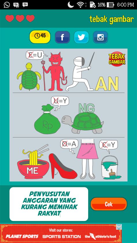 jawaban Tebak Gambar level 20 Terbaru 2017 | Kumpulan Tebak Tebakan