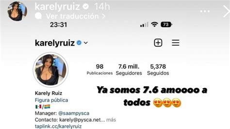 Karely Ruiz Presume 76 Millones De Seguidores En Instagram Hombres