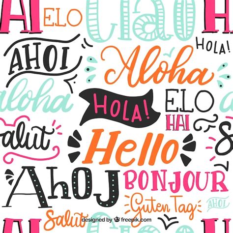 Bonjour Motif De Mots Dans Différentes Langues Vecteur Gratuite