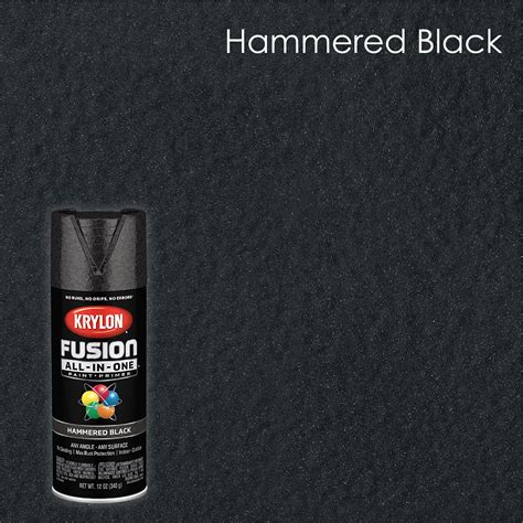 Krylon Fusion All In One Spray Paint Hammered Black 12 Oz Walmart