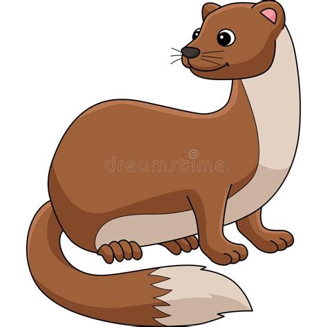 Weasel Animal Cartoon Colored Clipart Illustration Stock Vector