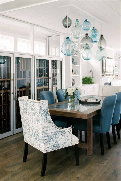 Classic Coastal Beach Style Dining Room Los Angeles By White