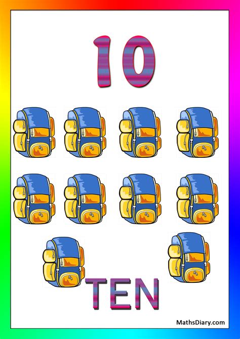 Learning Counting And Recognition Of Number 10 Worksheets Level 1