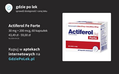 Actiferol Fe Forte Cena I Dostępność W Aptekach Internetowych I