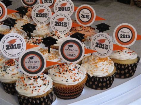 Graduation Party Ideas Black And Orange Cupcakes Signs Made In My